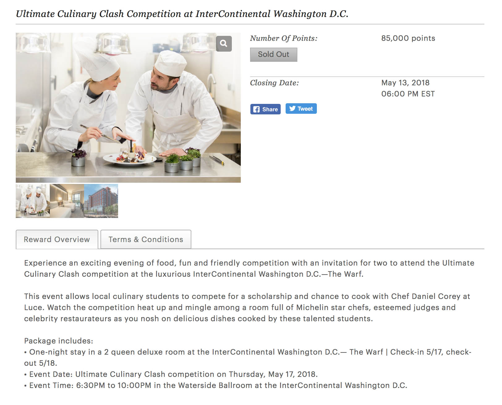 ihg dc culinary event