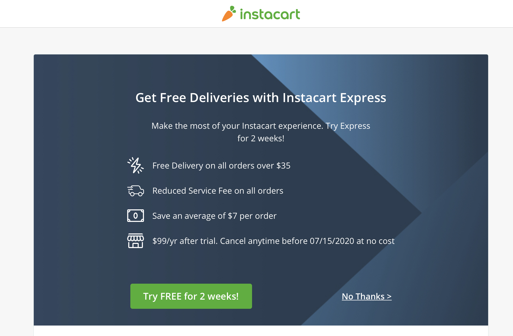 instacart-express-free-trial
